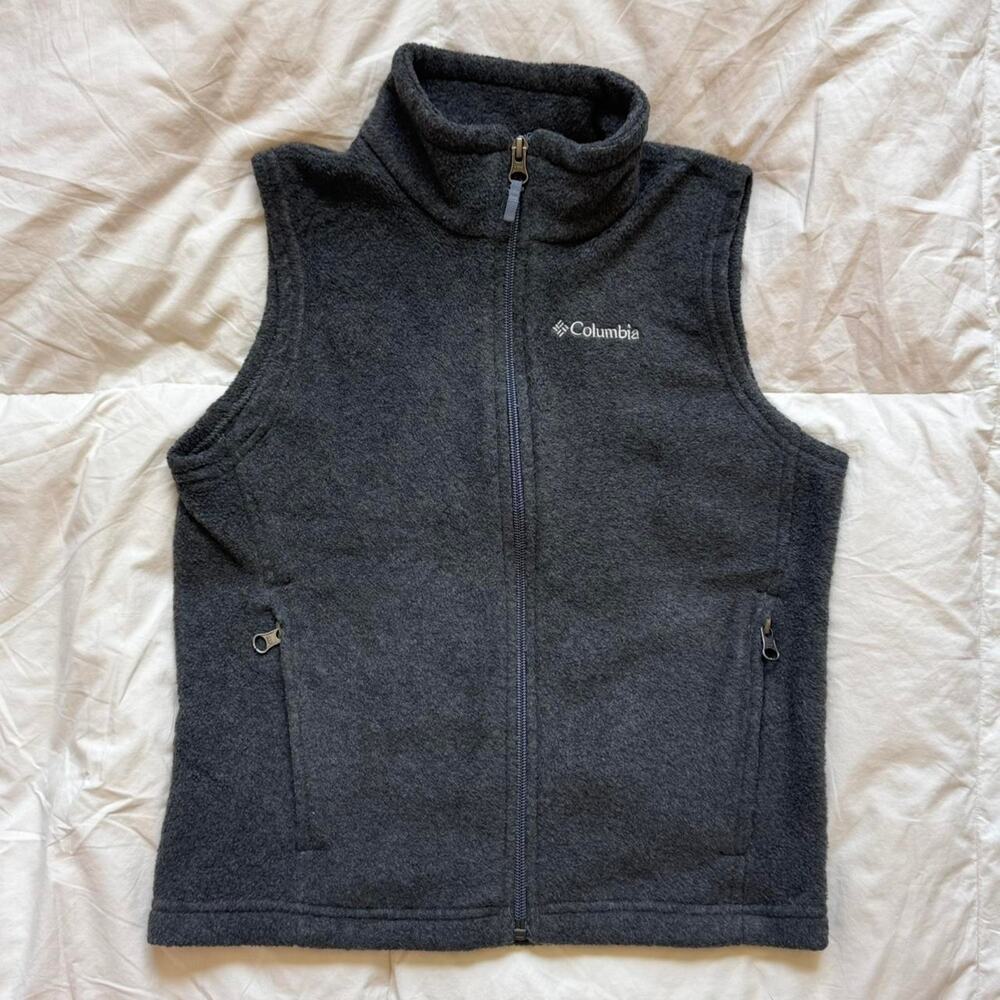 Columbia sportswear Gray fleece front zip vest youth sz S (8) gorpcore outdoors